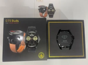 2 in 1 Built-in TWS Earbuds Round Smart Watch | Built-in High Quality Wireless | Bluetooth Earbuds and Music Player